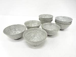 光伸造　三島手　数茶碗（保護箱付）